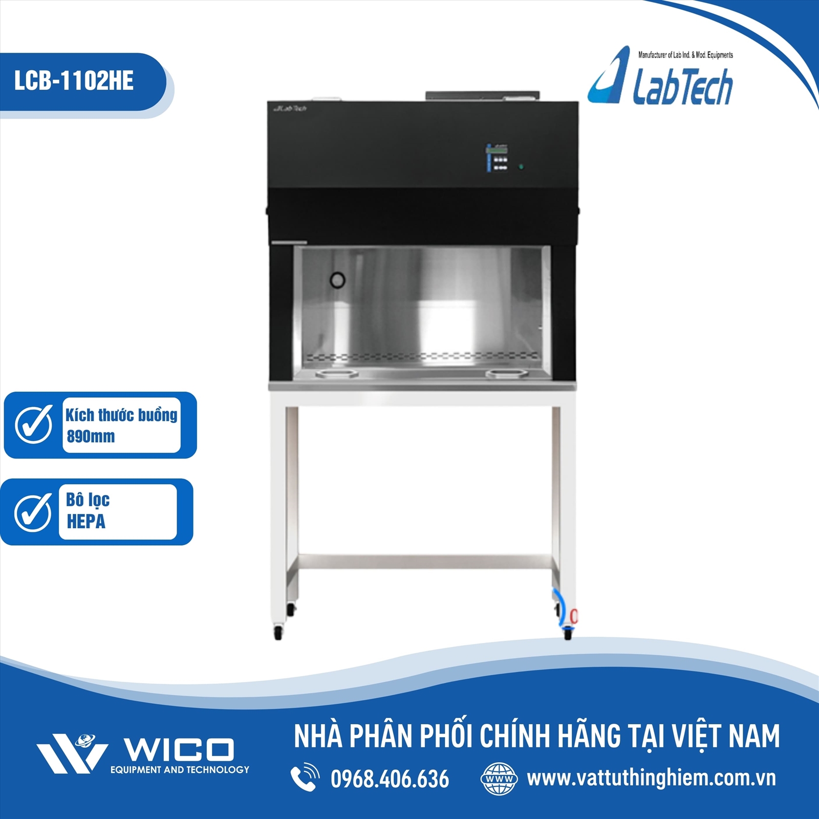 Tủ cấy vi sinh đơn Labtech - Hàn Quốc LCB-1102HE (dòng khí thổi ngang)