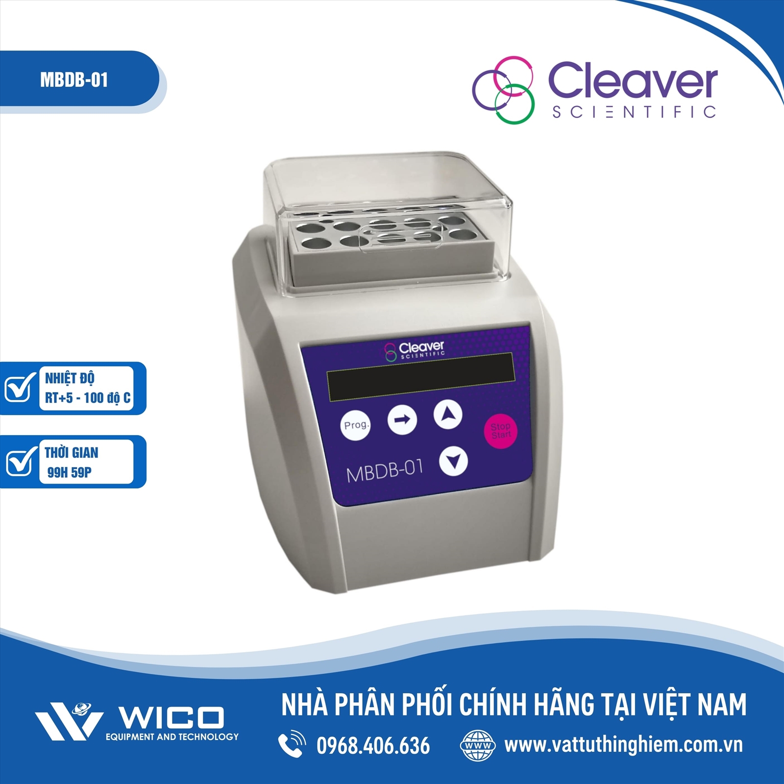 Bể ổn nhiệt khô mini – Block gia nhiệt Cleaver Scientific mini MBDB-01