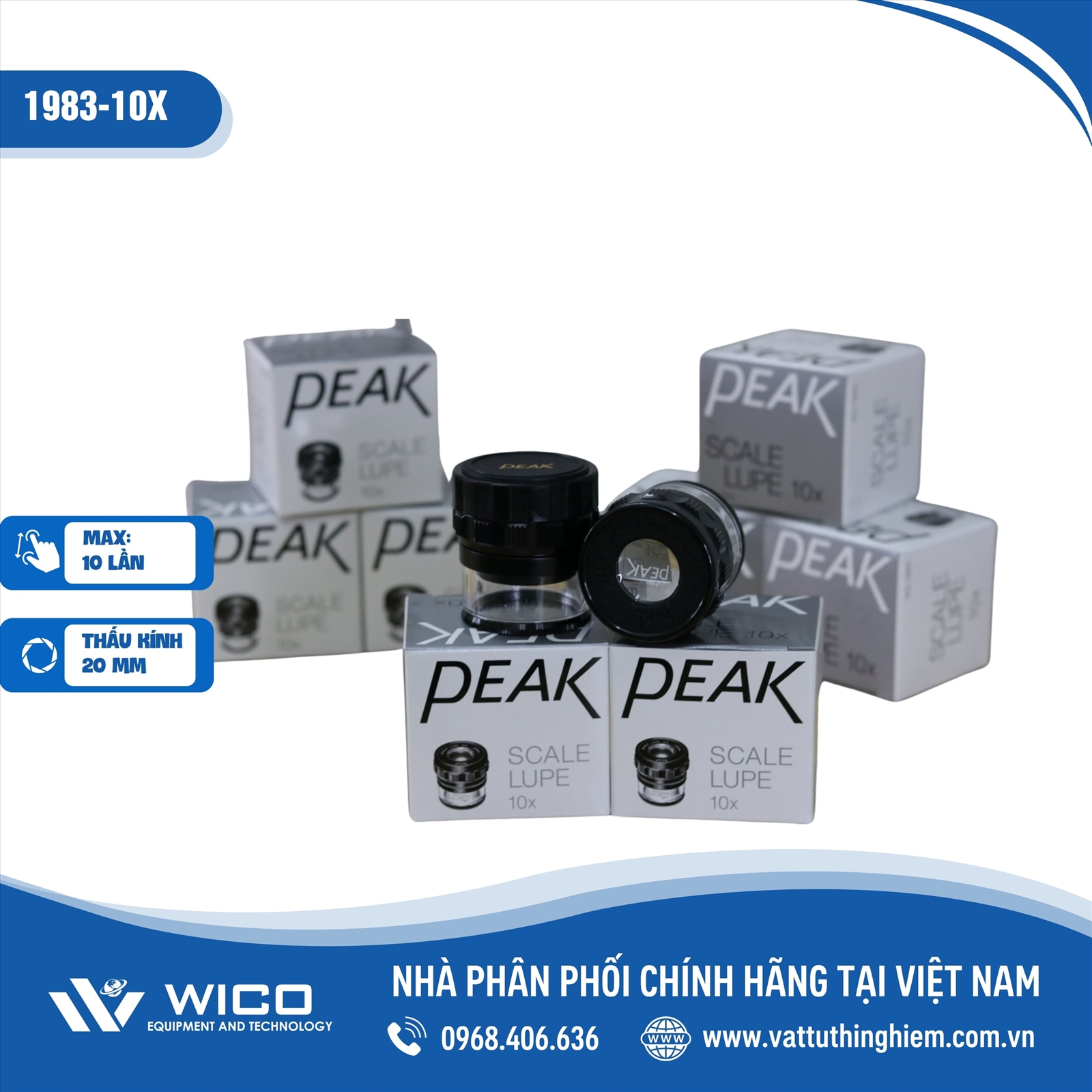 Kính lúp Peak cầm tay 1983-10X (phóng đại 10X, có vạch thước)