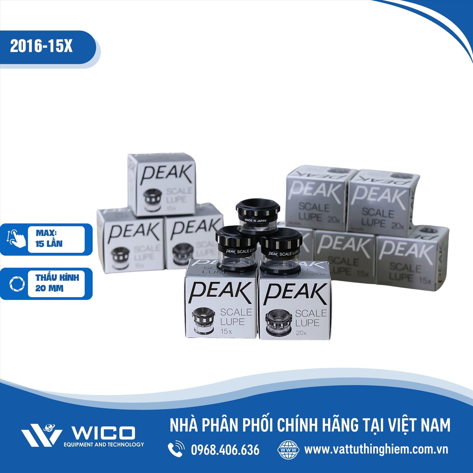 Kính lúp Peak cầm tay 2016-15X (phóng đại 15X, có vạch thước)