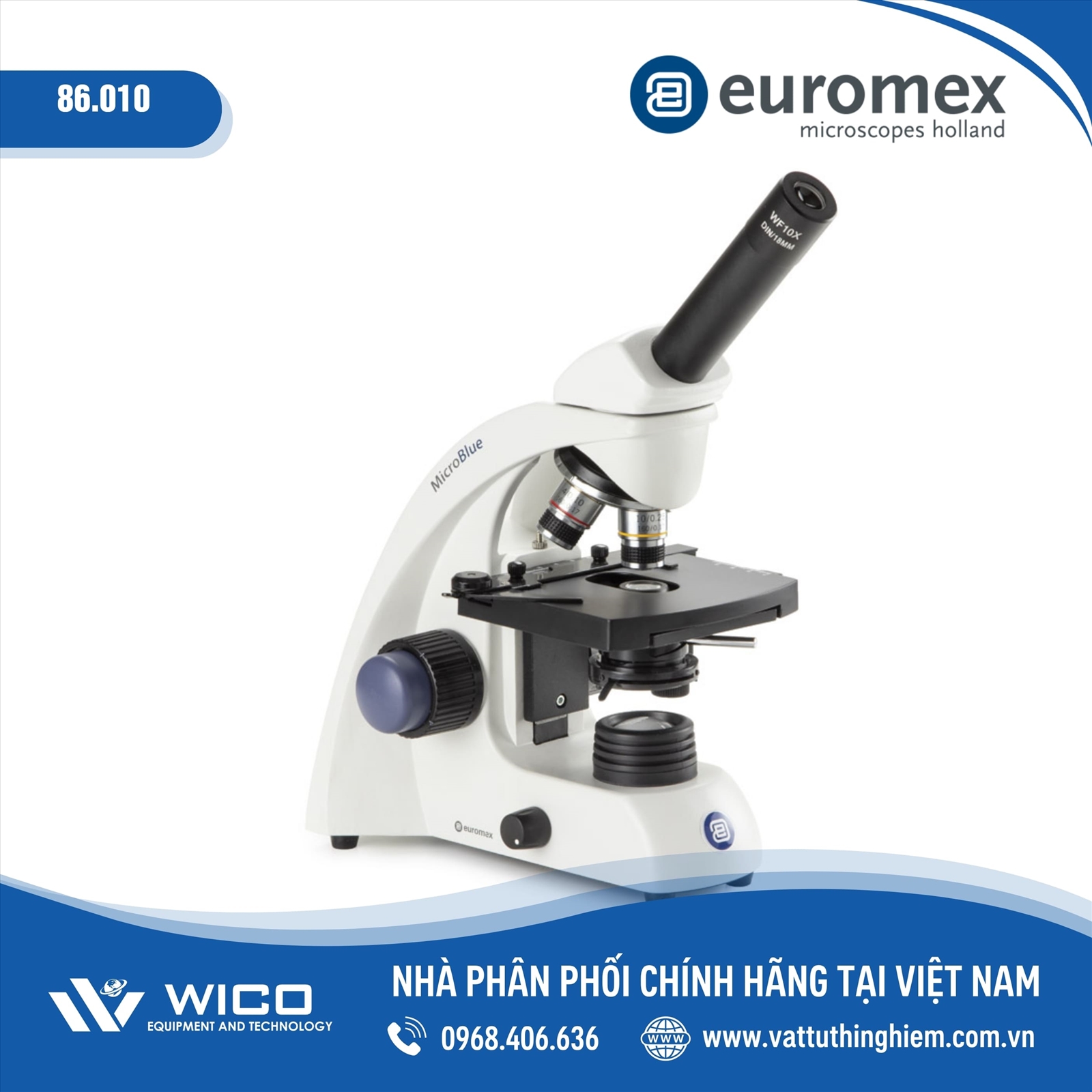 Kính hiển vi 1 mắt Euromex Hà Lan 86.010 (1000X)