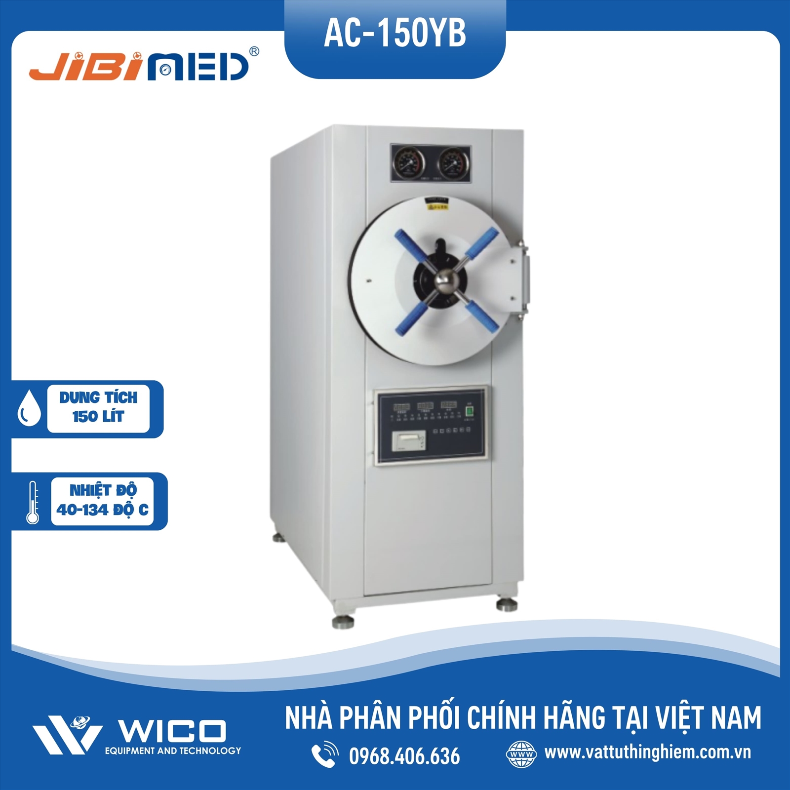 Nồi hấp tiệt trùng 150 lít Jibimed AC-150YB