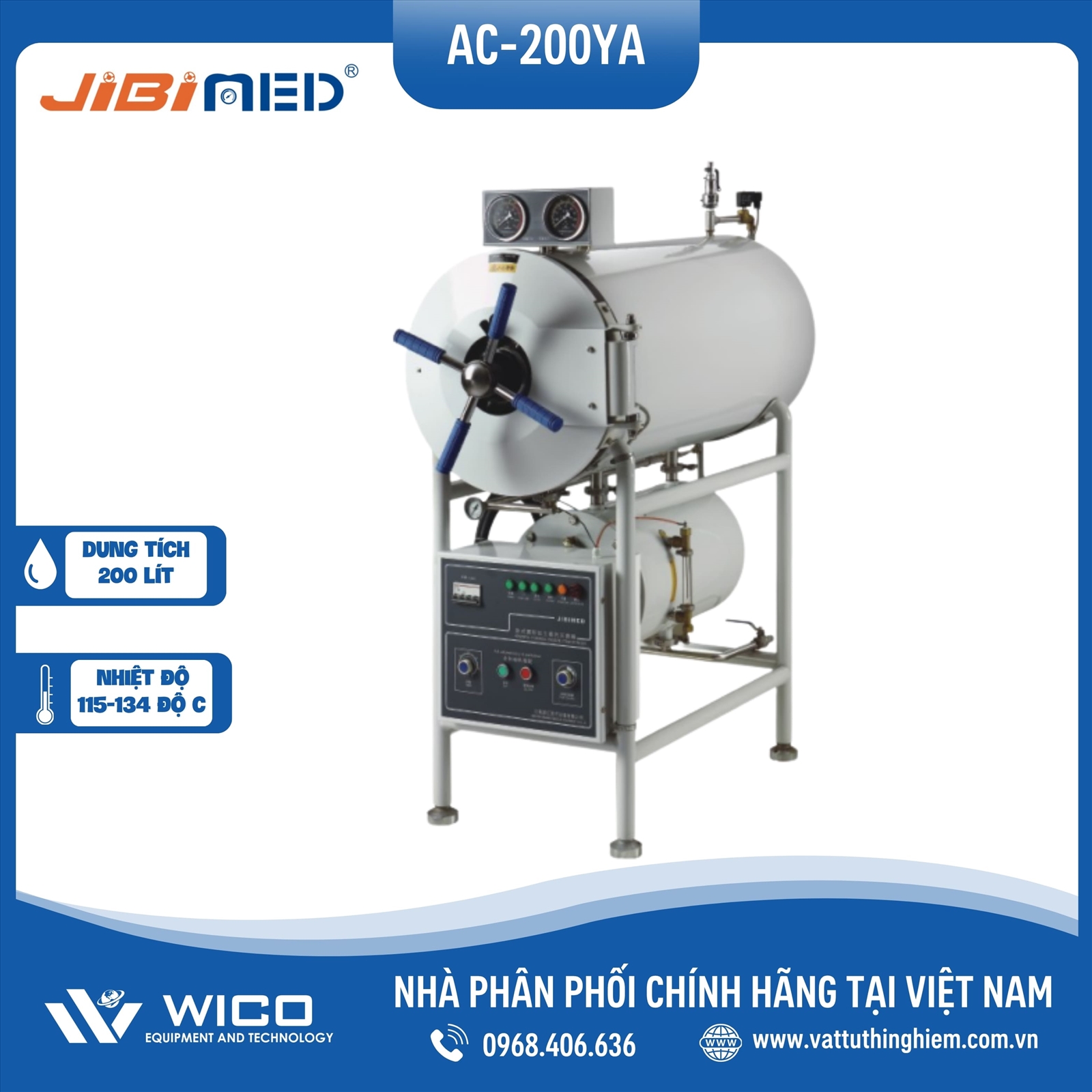 Nồi hấp tiệt trùng 200 lít Jibimed AC-200YA