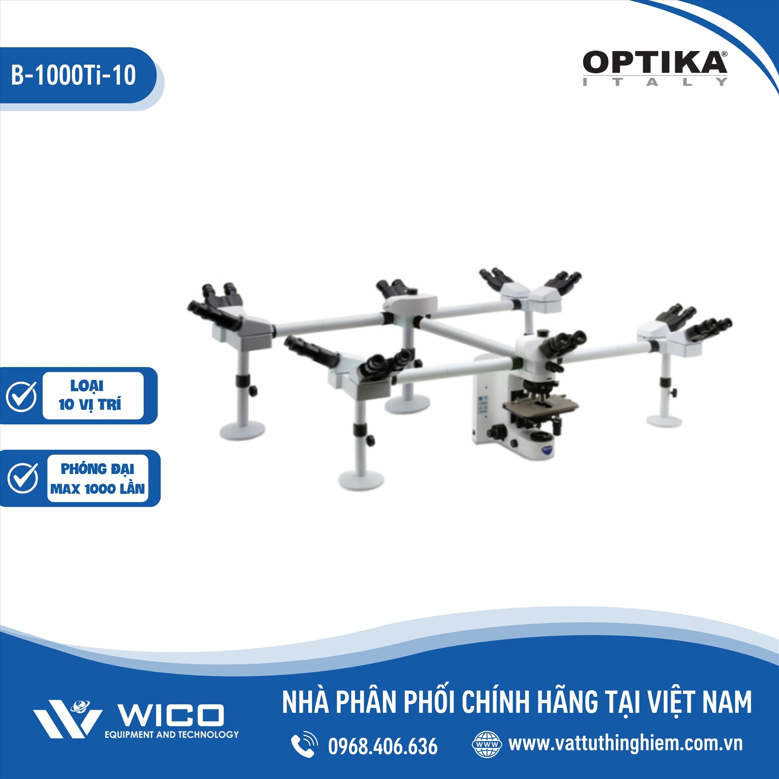 Kính Hiển Vi Phản Pha 10 Vị Trí B-1000Ti-10