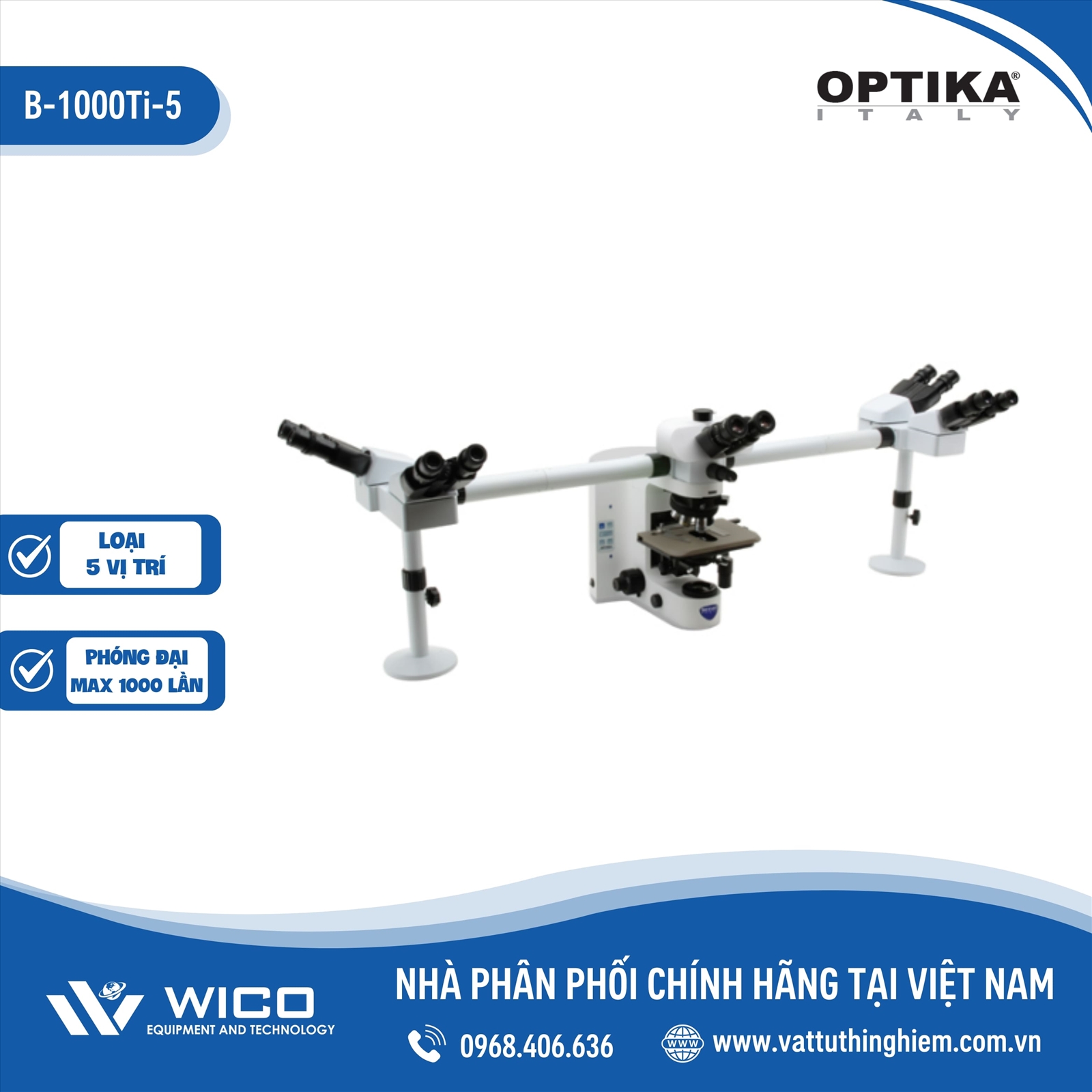 Kính Hiển Vi Phản Pha 5 Vị Trí Optika B-1000Ti-5