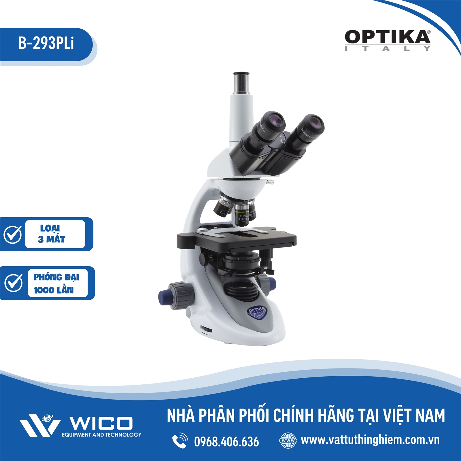 Kính Hiển Vi Sinh Học 3 Mắt B-293PLi