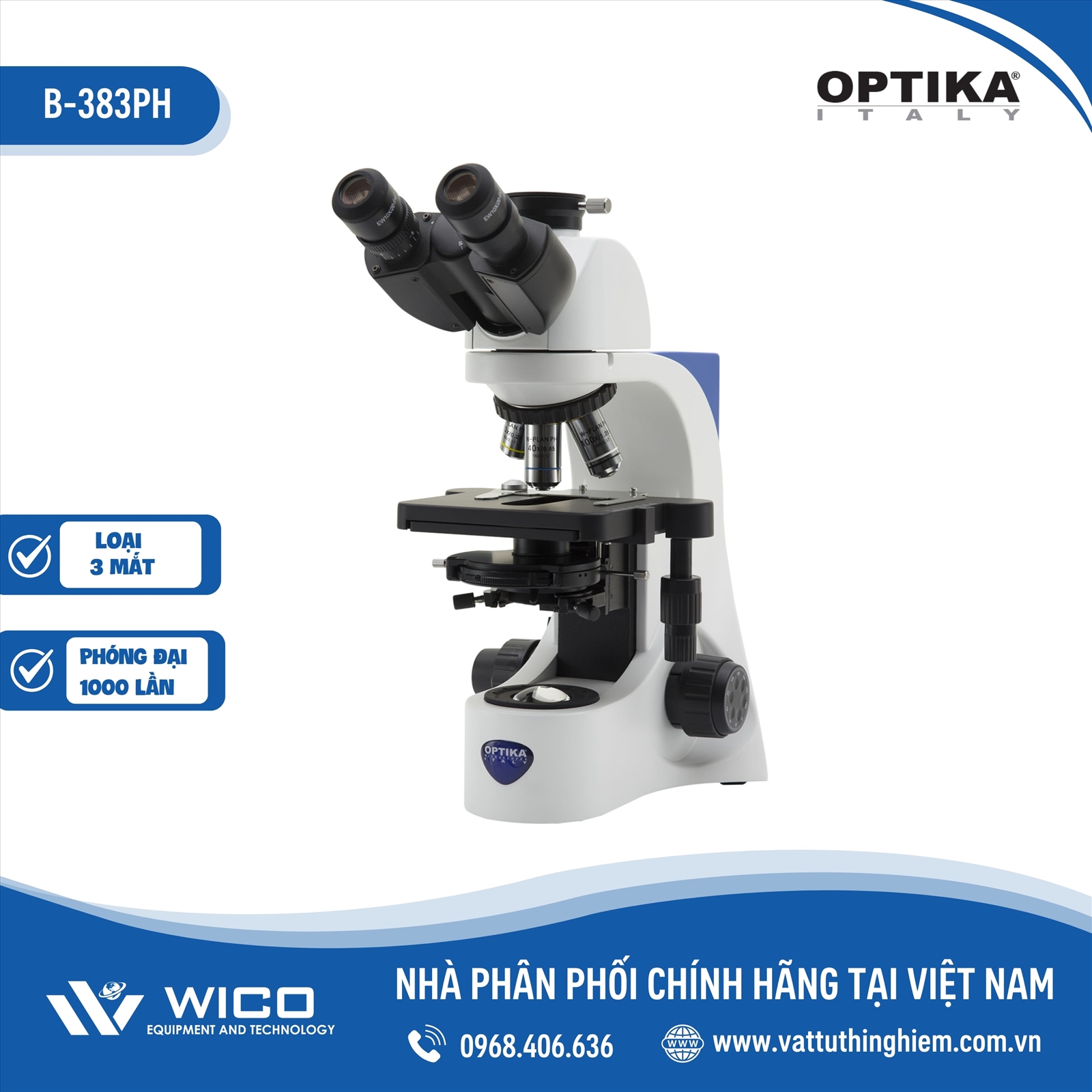 Kính Hiển Vi Sinh Học 3 Mắt B-383PH