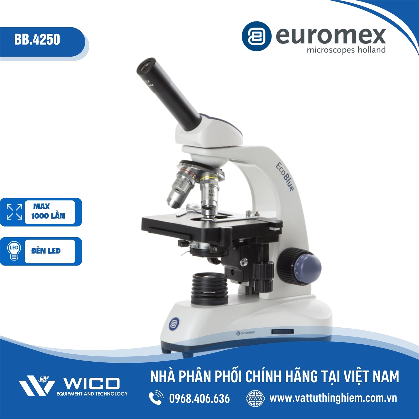 Kính hiển vi 1 mắt Euromex 1000X Euromex BB.4250