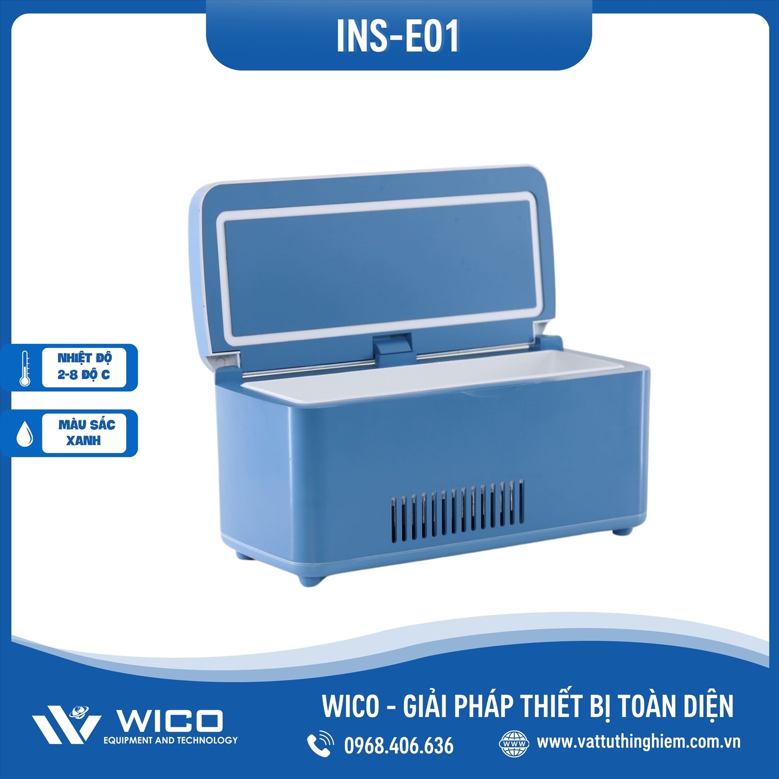 Hộp Giữ Lạnh Insulin Trung Quốc INS-E01 - Màu Xanh