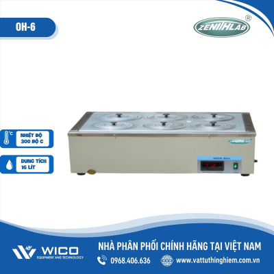 Bể cách dầu 16 lít 300 độ C, 6 vị trí Zenith Lab OH-6
