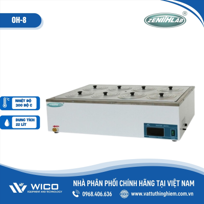 Bể cách dầu 22 lít 300 độ C, 8 vị trí Zenith Lab OH-8