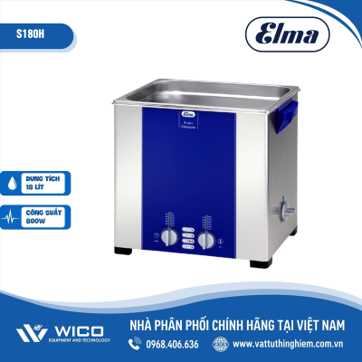 Bể rửa siêu âm có gia nhiệt 18 lít Elma S180H
