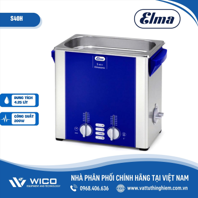 Bể rửa siêu âm có gia nhiệt 4 lít Elma S40H
