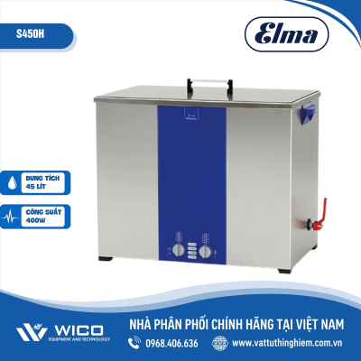Bể rửa siêu âm có gia nhiệt 45 lít Elma S450H