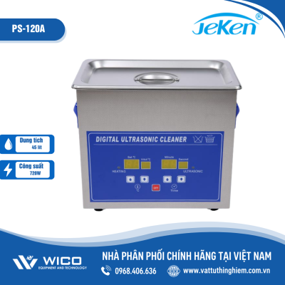 Bể rửa siêu âm gia nhiệt Jeken PS-120A (45 lít - màn hình LED)