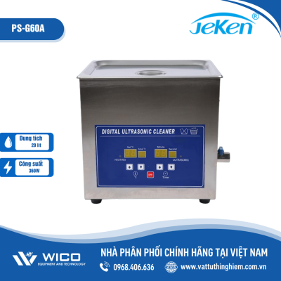 Bể rửa siêu âm gia nhiệt Jeken PS-G60A (20 lít - màn hình LED)