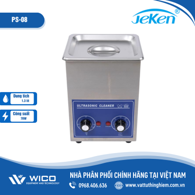 Bể rửa siêu âm Jeken PS-08 (1.3 lít - kiểu cơ núm vặn )