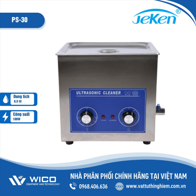 Bể rửa siêu âm Jeken PS-30 (6.5 lít - kiểu cơ núm vặn )