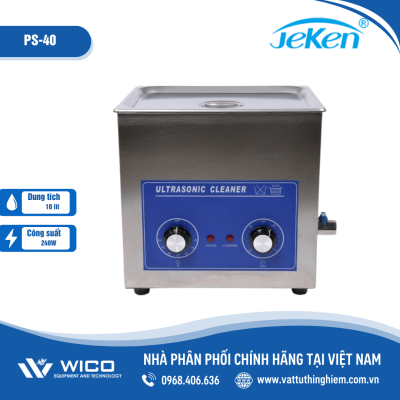 Bể rửa siêu âm Jeken PS-40 (10 lít - kiểu cơ núm vặn )