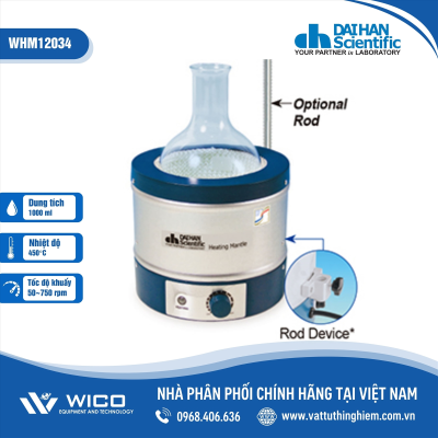 Bếp đun bình cầu có khuấy từ 450°C, 50~750rpm, 1000ml Daihan WHM12034