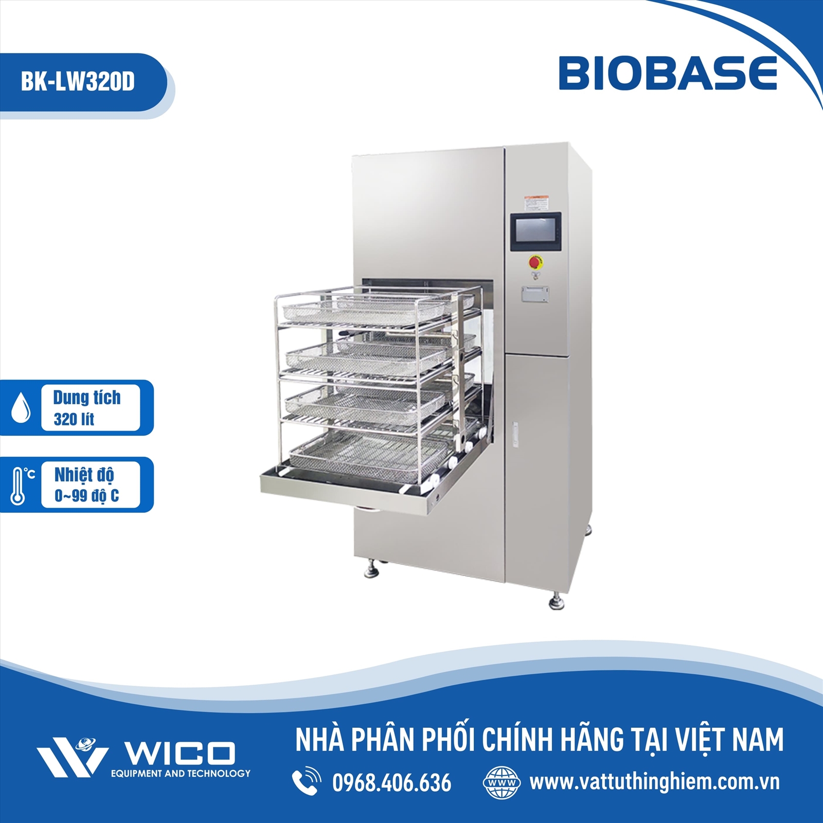 Máy Rửa Dụng Cụ 2 Cửa Biobase BK-LW320D