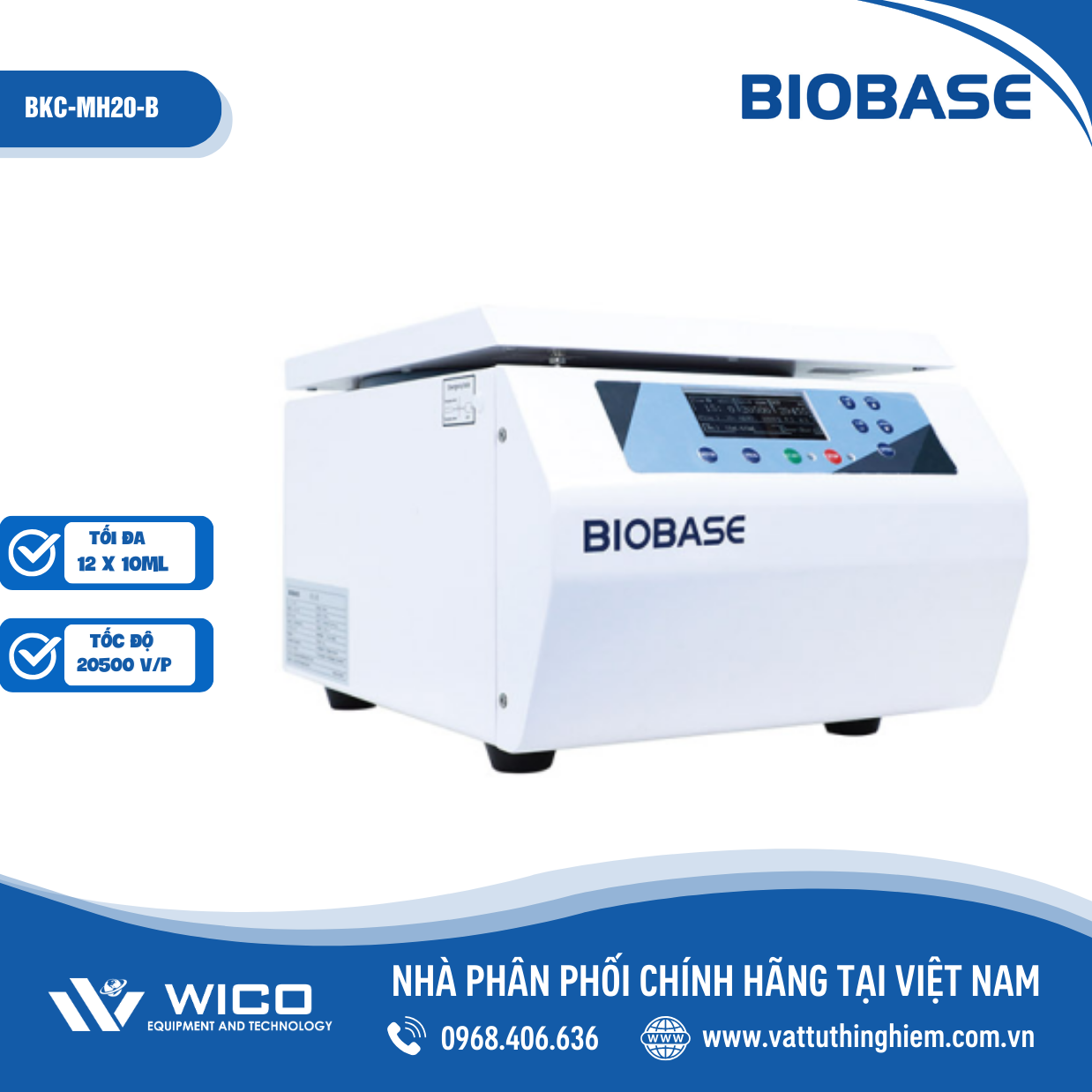Máy Ly Tâm Tốc Độ Cao BKC-MH20-B Biobase Trung Quốc