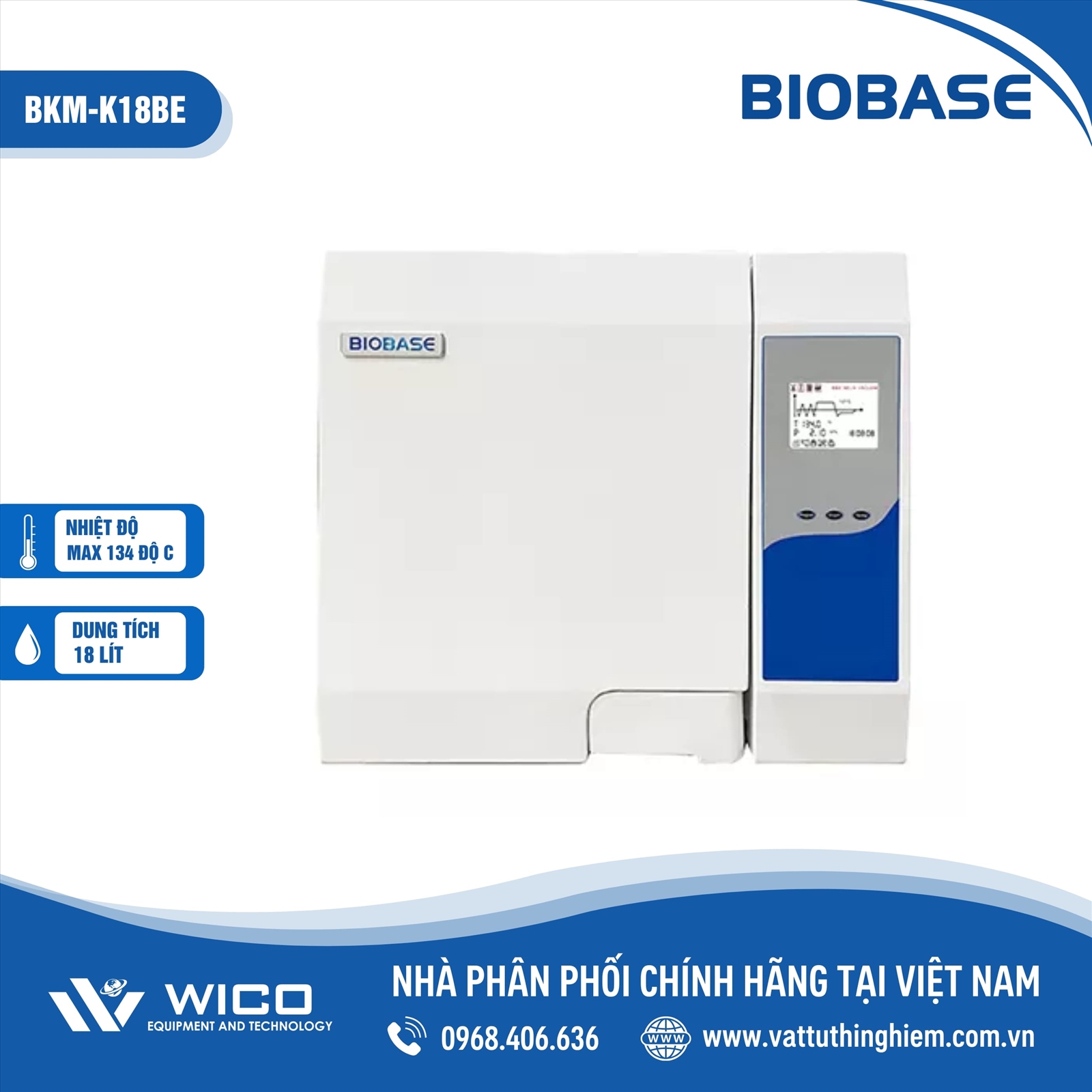 Nồi Hấp Tiệt Trùng Sấy Chân Không Biobase BKM-K18BE