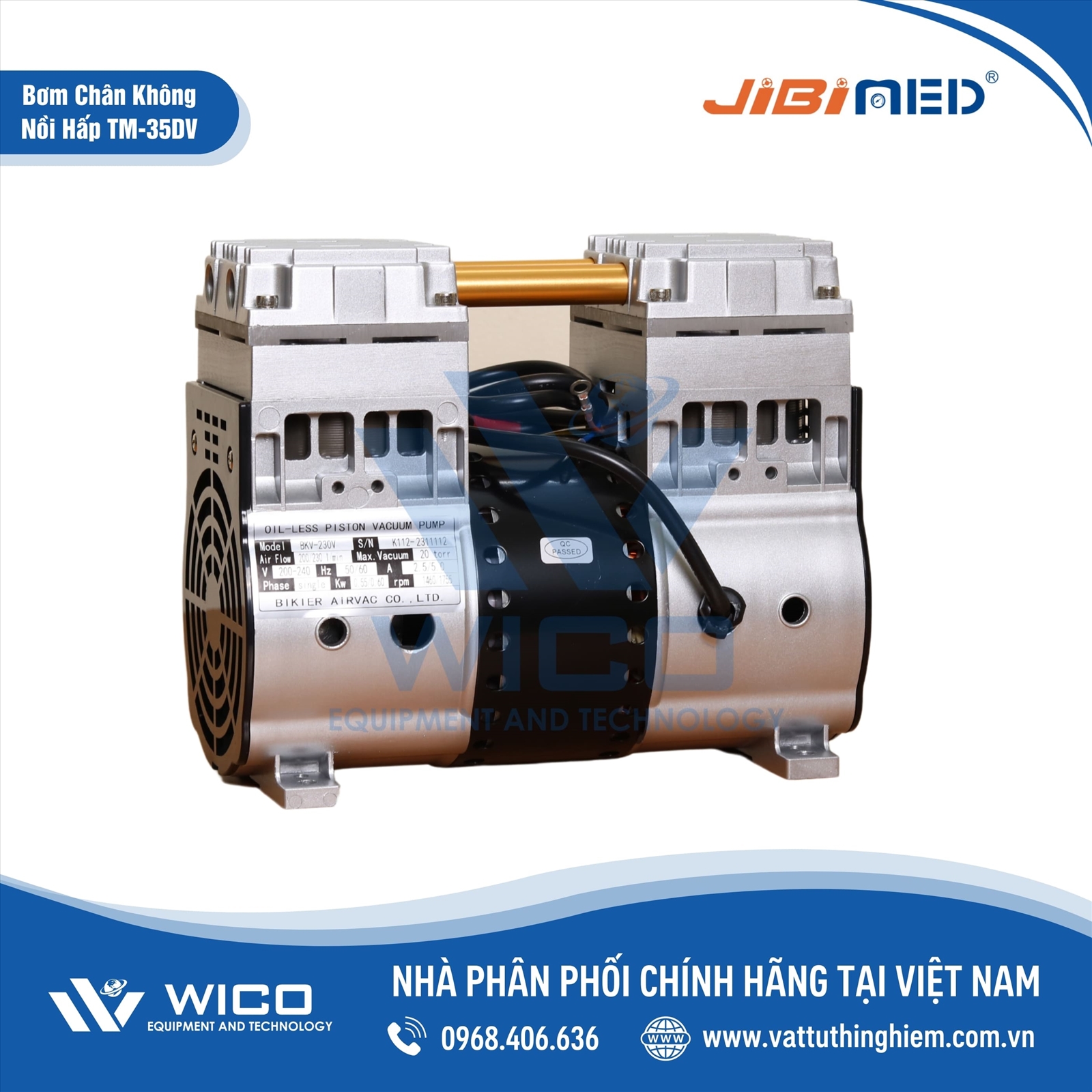 Bơm Chân Không Nồi Hấp Để Bàn Jibimed TM-35DV