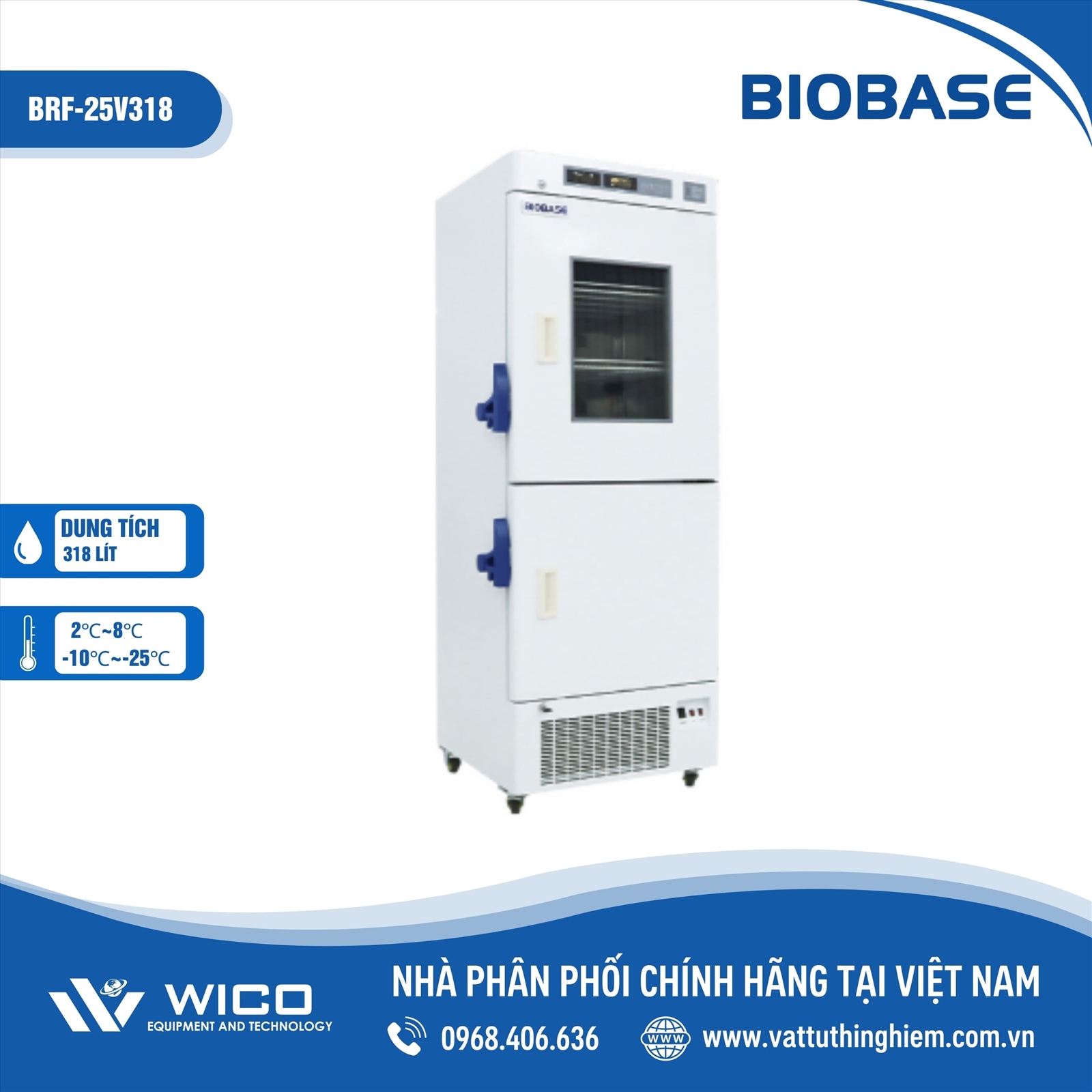 Tủ Bảo Quản 2 Dải Nhiệt Độ Biobase BRF-25V318