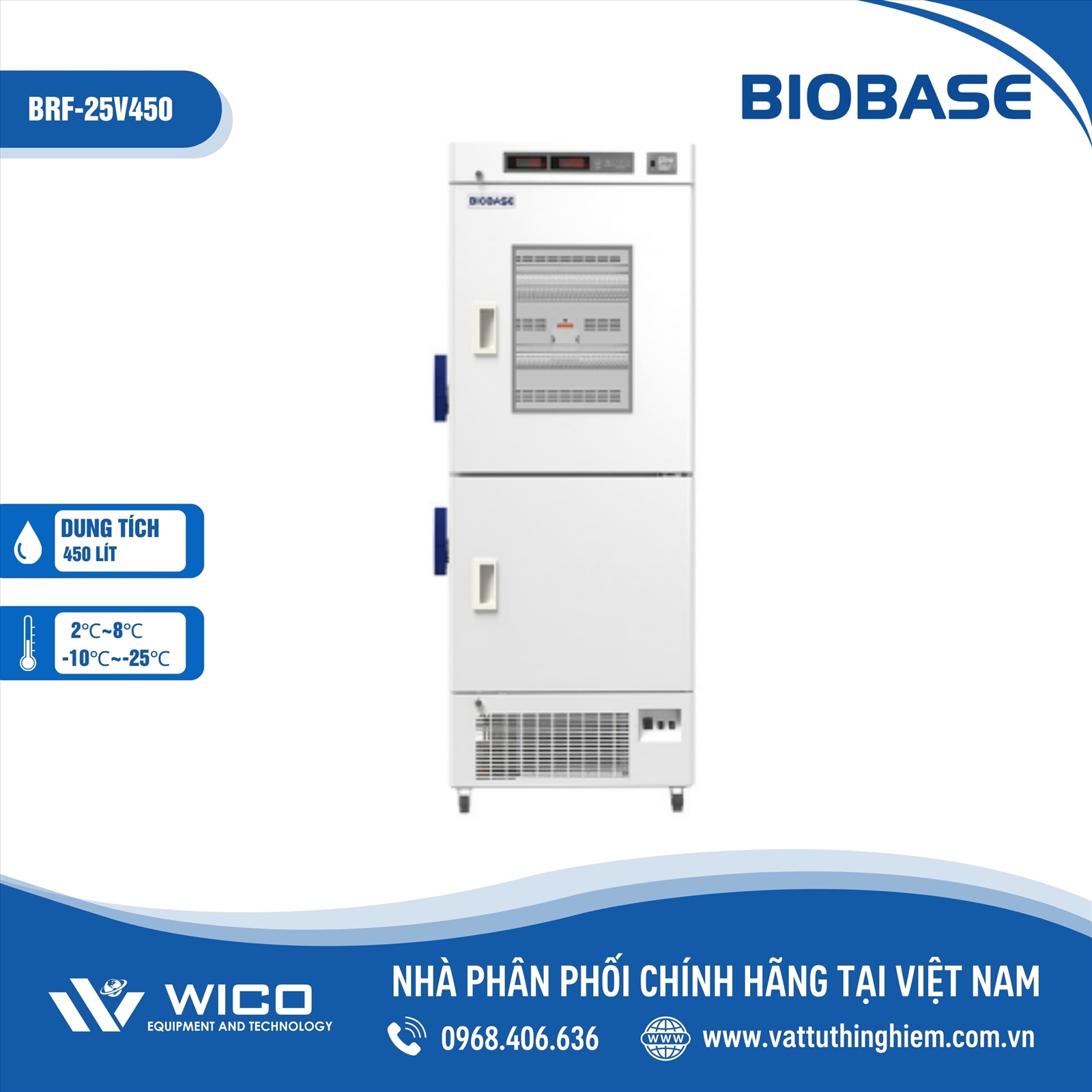 Tủ Bảo Quản 2 Dải Nhiệt Độ Biobase BRF-25V450