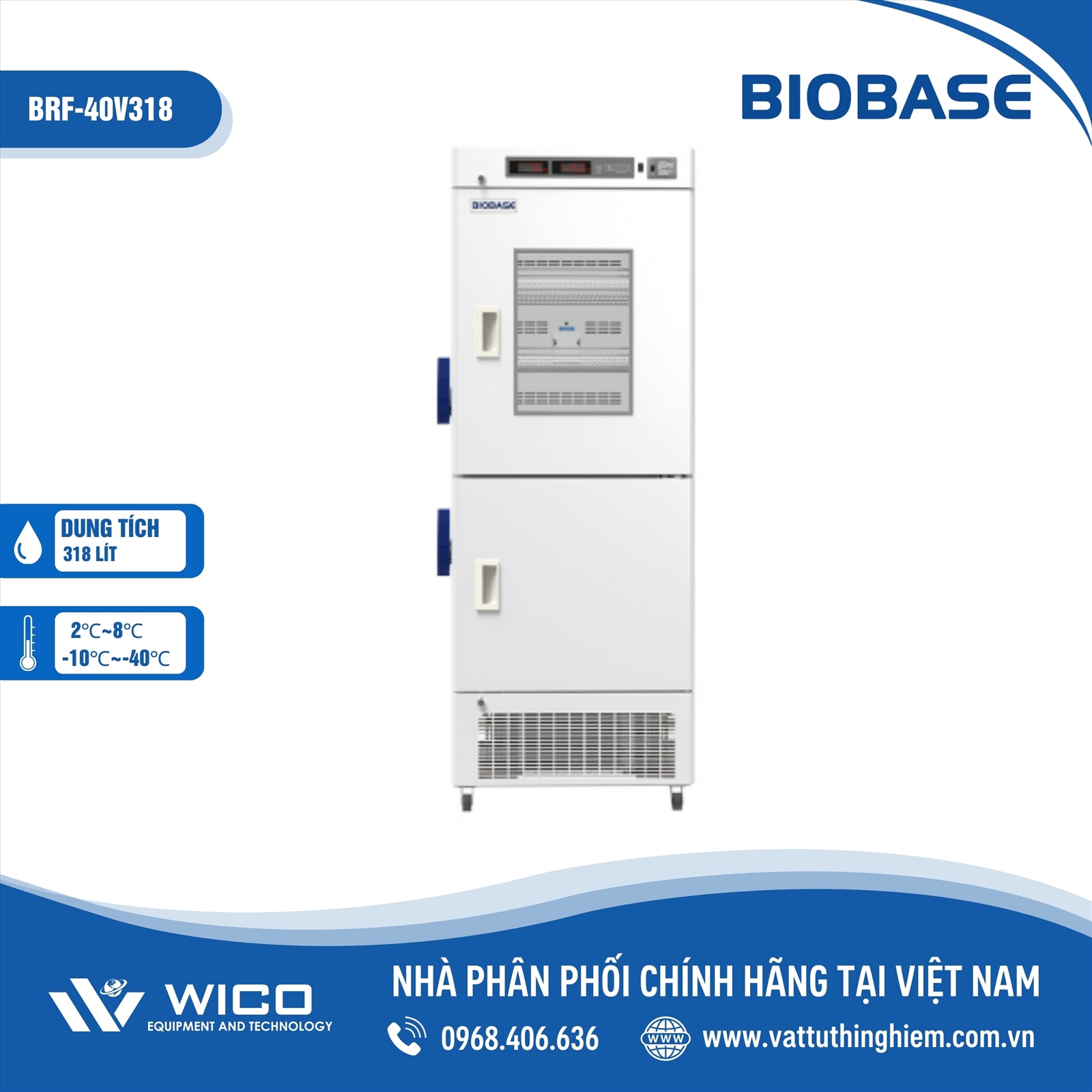 Tủ Bảo Quản 2 Dải Nhiệt Độ Biobase BRF-40V318