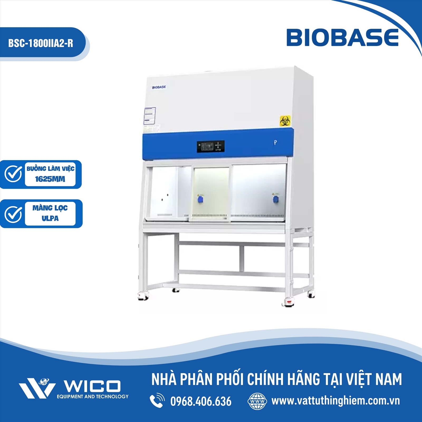 TỦ AN TOÀN SINH HỌC CẤP II BIOBASE BSC-1800IIA2-R