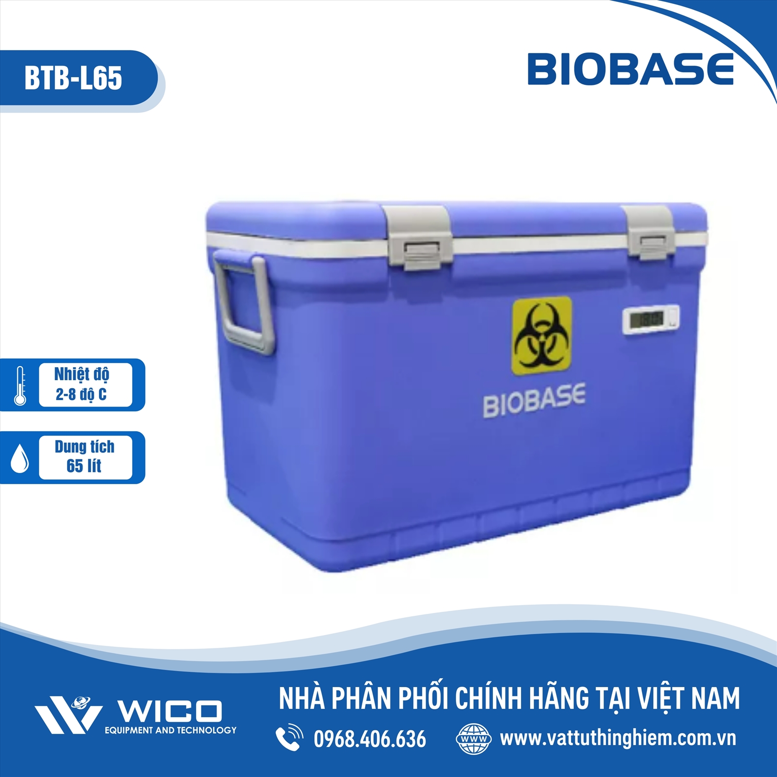 Hộp bảo quản - Vận chuyển Vacxin/ Dược 2-8 độ C Biobase BTB-65 | 65 lít