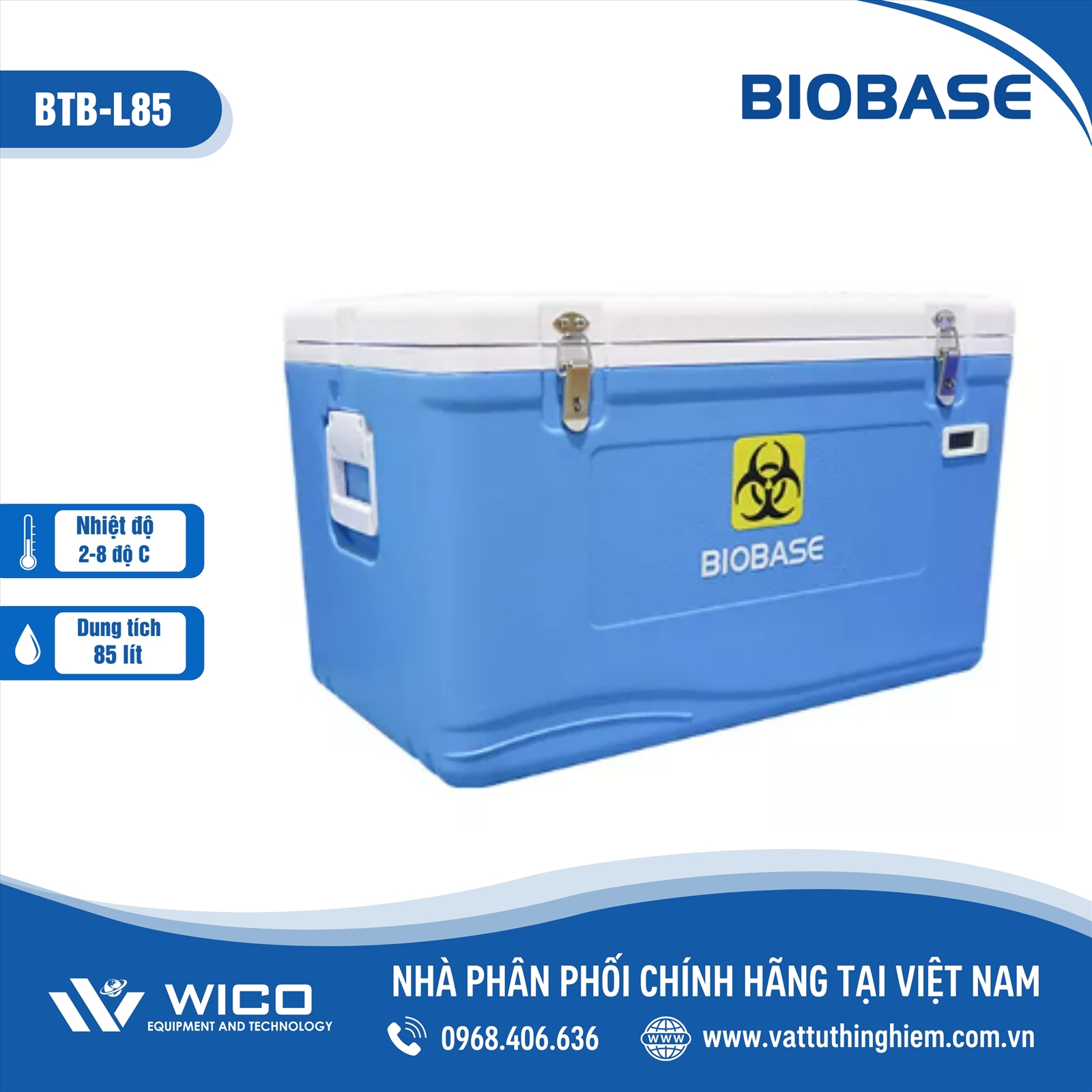 Hộp bảo quản - Vận chuyển Vacxin/ Dược 2-8 độ C Biobase BTB-85 | 85 lít