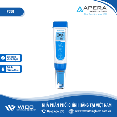 Bút đo đa chỉ tiêu pH/EC/TDS/độ mặn/nhiệt độ Apera - Mỹ PC60