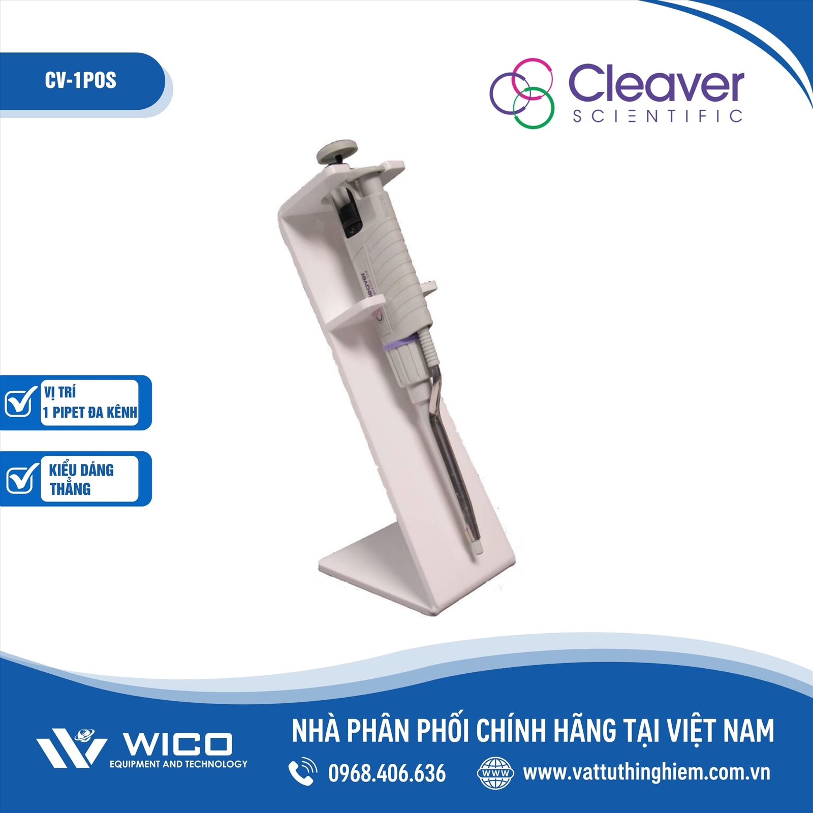 Giá đỡ Pipet đơn kênh 1 vị trí Cleaver Scientific CV-1POS