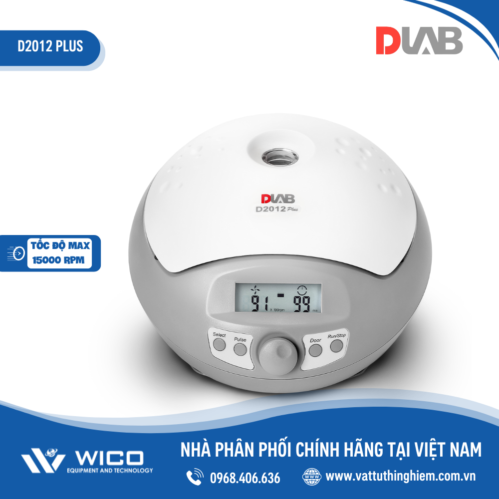 Máy ly tâm tốc độ cao 15,000 vòng/phút 12 ống 1.5/2.0ml Dlab - Mỹ D2012 Plus