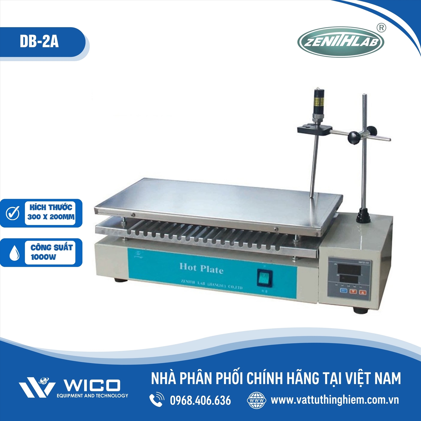 Bếp gia nhiệt hiện số Zenith Lab DB-2A (300 x 200mm)