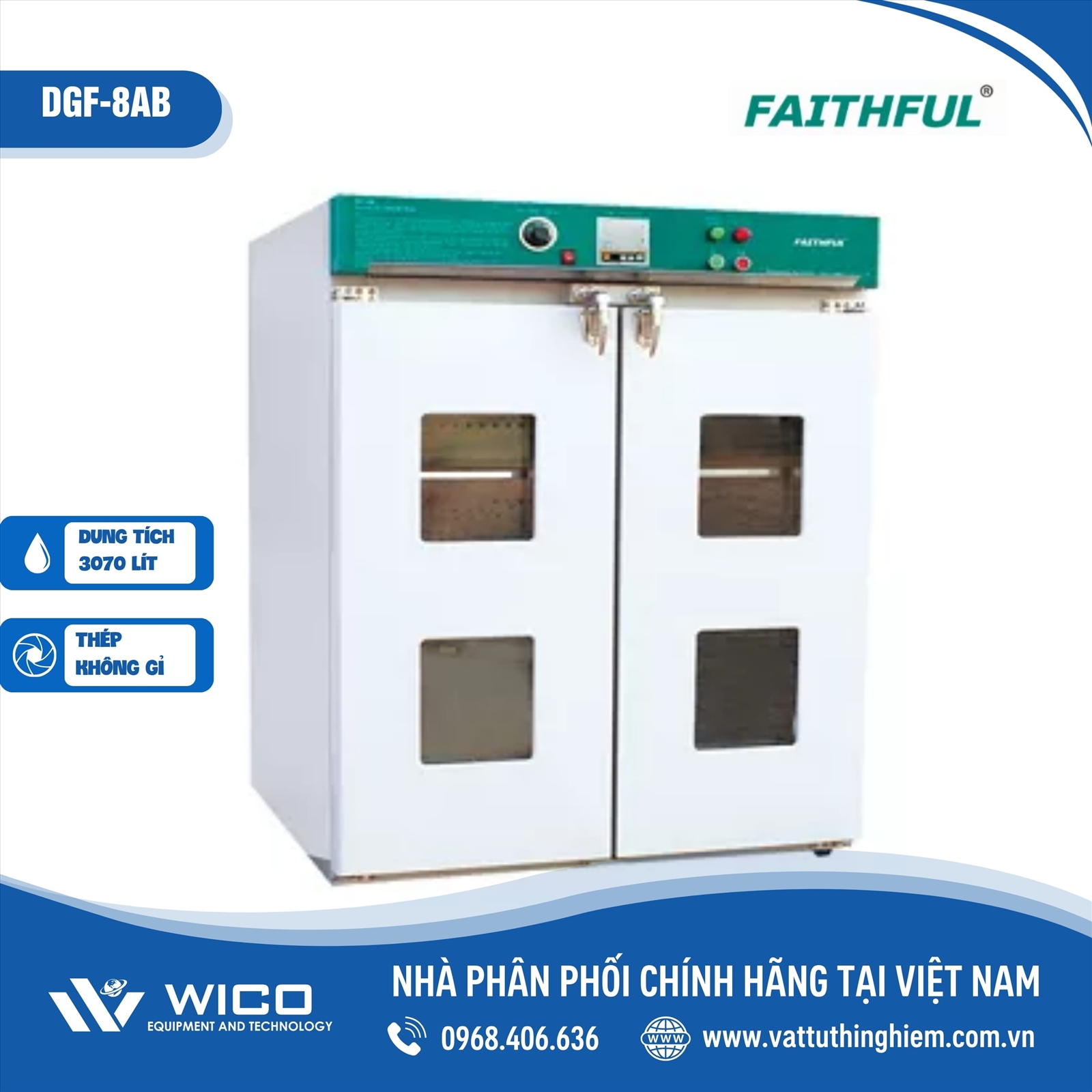 Tủ sấy công nghiệp Inox Trung Quốc 3070 lít DGF-8AB (Faithful)
