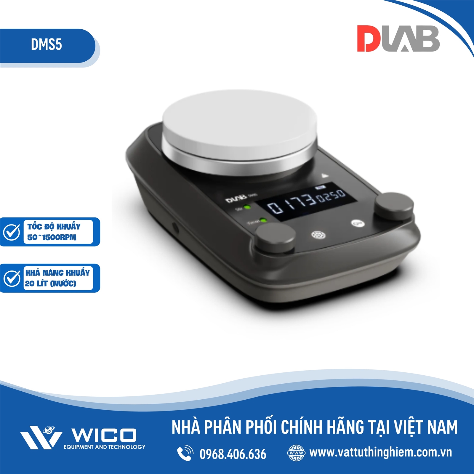 Máy khuấy từ 1 vị trí Dlab DMS5