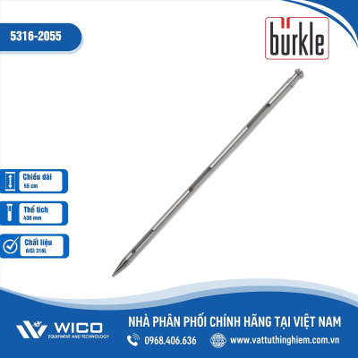 Dụng cụ lấy mẫu 3 ngăn chứa Buerkle - Đức, dài 55cm thép không gỉ 5316-2055