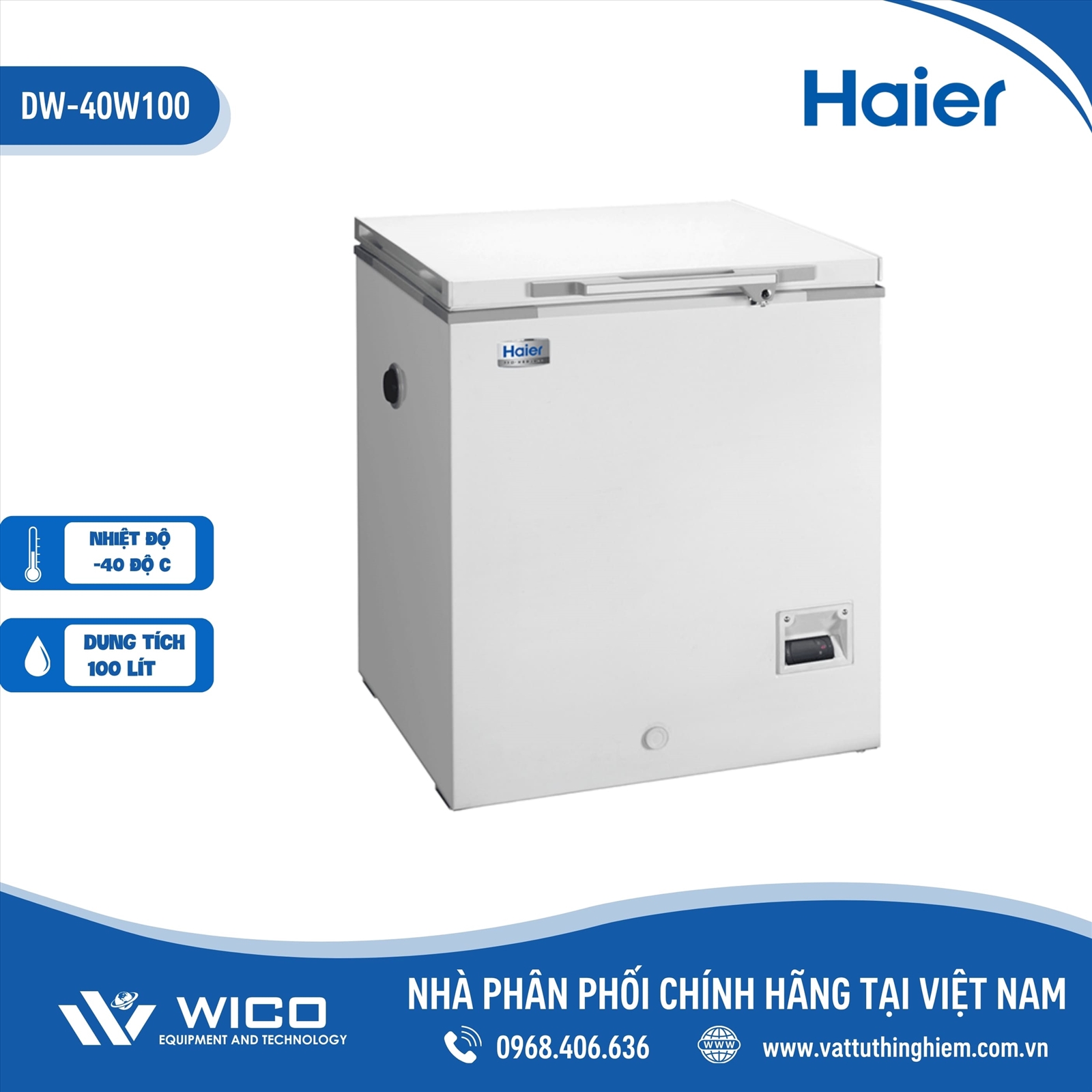 Tủ Lạnh Âm Sâu Haier-40 độ C DW-40W100 | 100 Lít