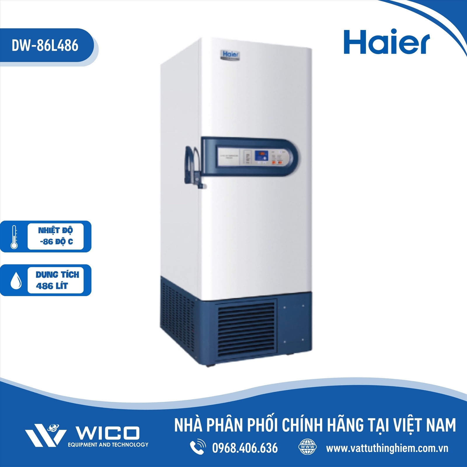 Tủ bảo quản âm sâu Haier âm 86 độ C DW-86L486 | 486 Lít