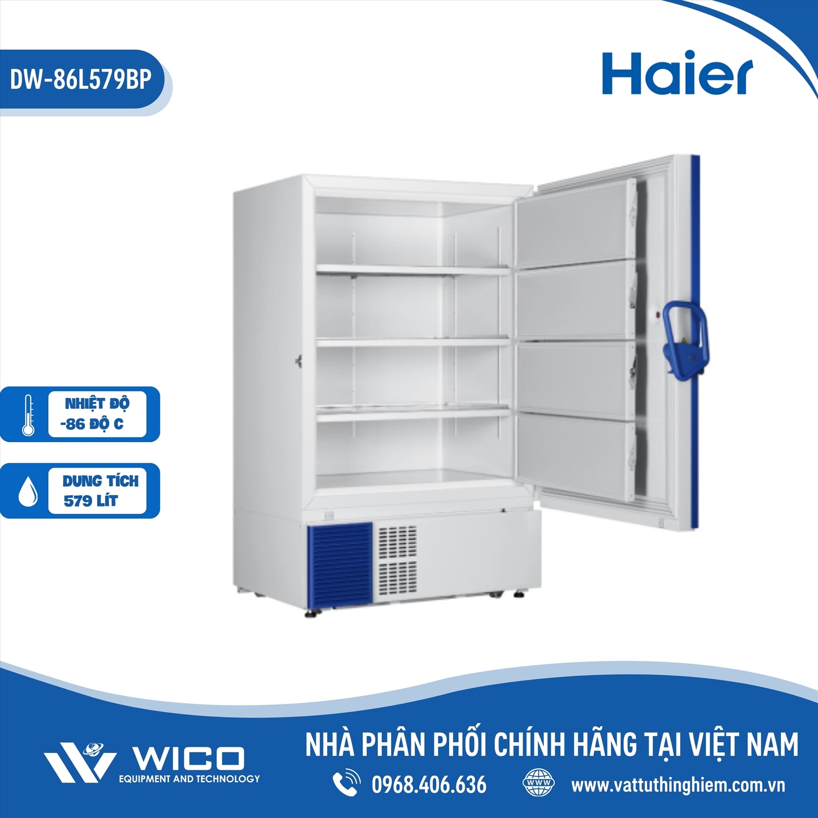 Tủ bảo quản âm sâu Haier™ âm 86 độ C DW-86L579BP | Màn hình LED
