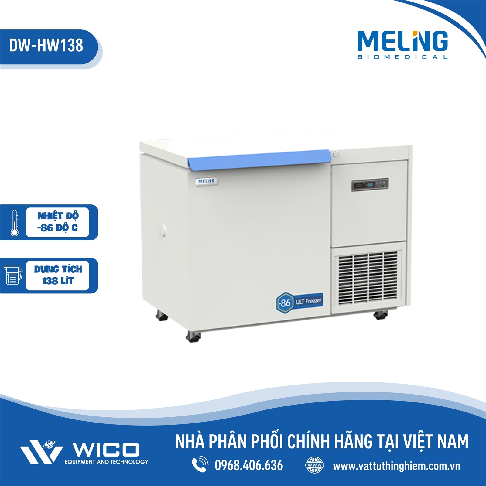 Tủ Lạnh Âm Sâu 86 độ Meiling DW-HW138 | 138 lít
