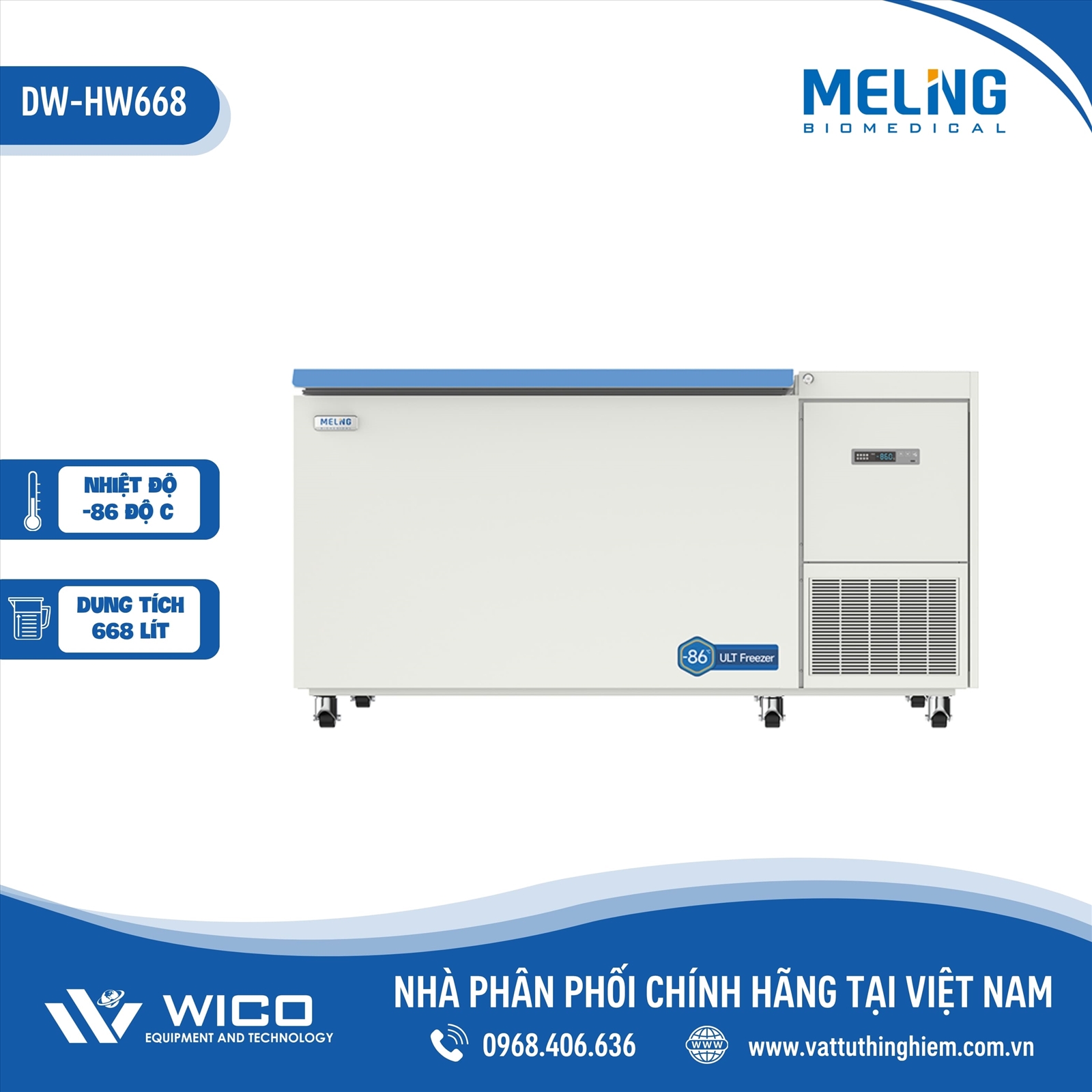 Tủ Lạnh Âm Sâu 86 độ Meiling DW-HW668 | 668 lít