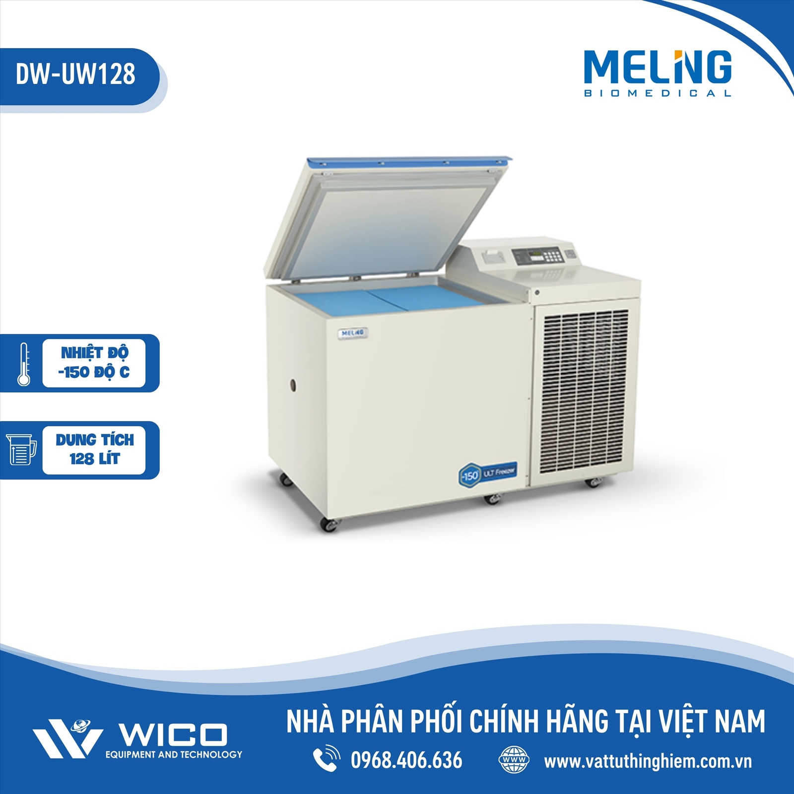 Tủ Lạnh Âm Sâu -150 độ C Hãng Meiling DW-UW128 | 128 Lít