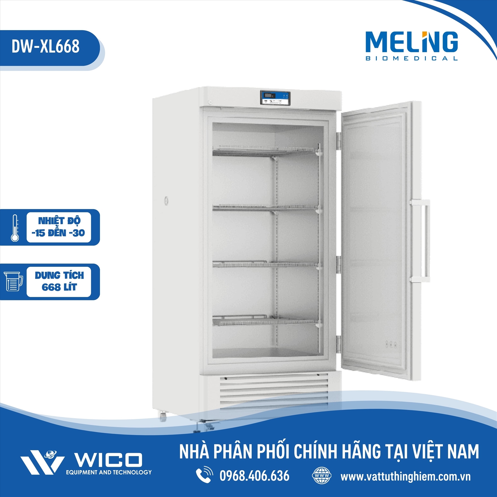 Tủ Âm Sâu -30 Độ C Meling DW-XL668