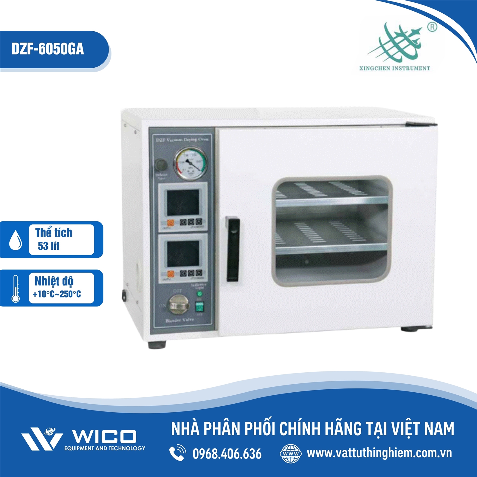 Tủ sấy chân không 53 lít Xingchen DZF-6050GA