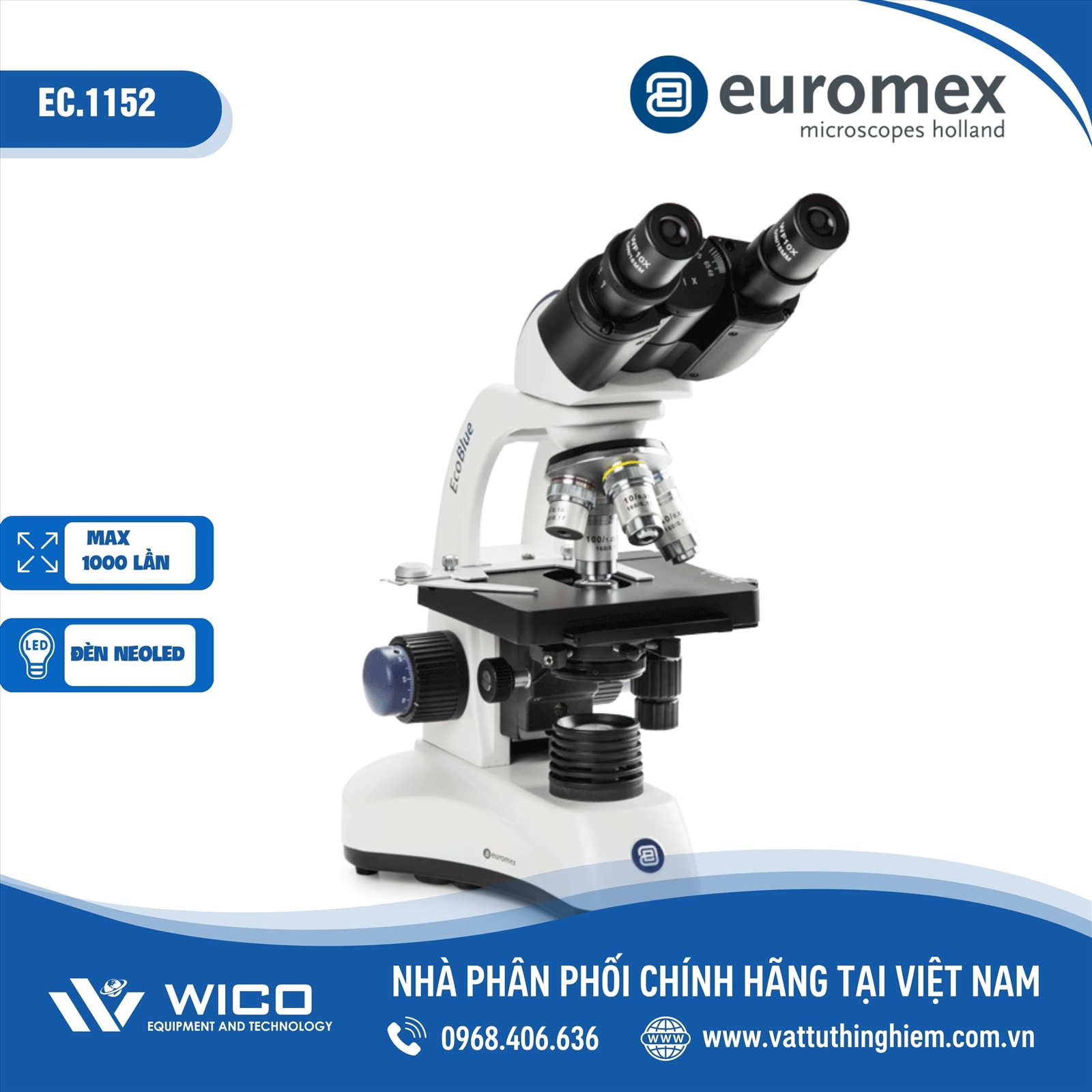 Kính hiển vi 2 mắt Euromex Hà Lan EC.1152
